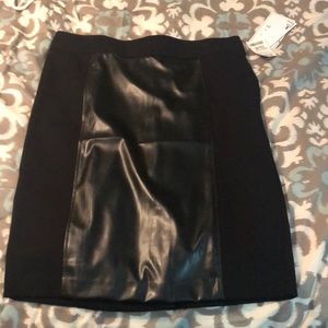 Black Faux Leather Pencil Skirt
